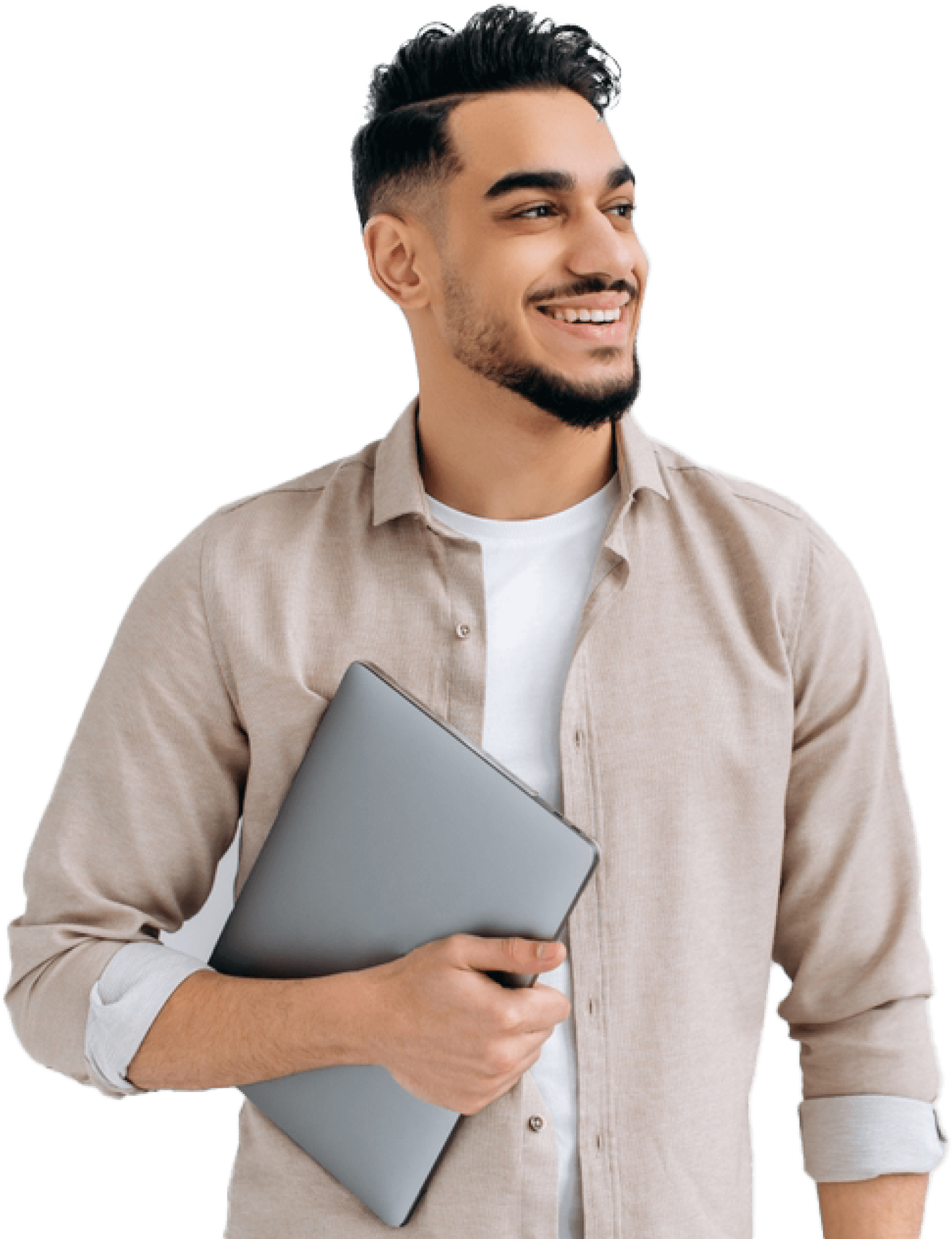 person holding laptop image